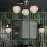Dar Lighting Dar - Teva 3 Light Semi-Flush Polished Chrome and Faceted Acrylic IP44