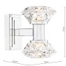 Dar Lighting Dar - Tiana 2 Light Wall Light Polished Chrome and Faceted Acrylic