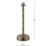 Dar Lighting Dar - Wyman Rechargeable Table Lamp Matt Antique Brass Base Only LED