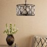 Dar Lighting Dar - Zoelle 5 Light Pendant Matt Black and Crystal