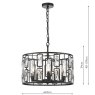 Dar Lighting Dar - Zoelle 5 Light Pendant Matt Black and Crystal