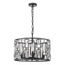 Dar Lighting Dar - Zoelle 5 Light Pendant Matt Black and Crystal