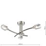 Dar Lighting Dar - Zonda 3 Light Semi-Flush Brushed Nickel and Crystal