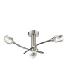 Dar Lighting Dar - Zonda 3 Light Semi-Flush Brushed Nickel and Crystal