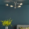 Dar Lighting Dar - Zonda 6 Light Semi-Flush Brushed Nickel and Crystal