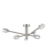 Dar Lighting Dar - Zonda 6 Light Semi-Flush Brushed Nickel and Crystal