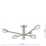 Dar Lighting Dar - Zonda 6 Light Semi-Flush Brushed Nickel and Crystal