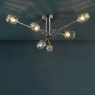 Dar Lighting Dar - Zonda 6 Light Semi-Flush Brushed Nickel and Crystal