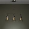 Laura Ashley Laura Ashley - Isaac 3lt Bar Pendant Satin Nickel Glass