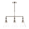 Laura Ashley Lighting Laura Ashley - Isaac 3lt Bar Pendant Satin Nickel Glass