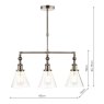 Laura Ashley Lighting Laura Ashley - Isaac 3lt Bar Pendant Satin Nickel Glass