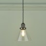 Laura Ashley Laura Ashley - Isaac Pendant Industrial Nickel Glass