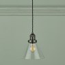 Laura Ashley Laura Ashley - Isaac Pendant Industrial Nickel Glass