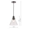 Laura Ashley Laura Ashley - Isaac Pendant Industrial Nickel Glass