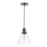 Laura Ashley Lighting Laura Ashley - Isaac Pendant Industrial Nickel Glass