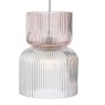 Dar Lighting Dar - Auberta 3 Light Cluster Pendant Polished Chrome and Pink Ribbed Glass
