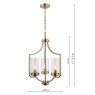 Laura Ashley Laura Ashley - Joseph 3lt Chandelier Antique Brass Glass