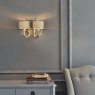 Laura Ashley Laura Ashley - Mulroy Antler 2lt Wall Light Champagne With Shades