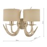 Laura Ashley Laura Ashley - Mulroy Antler 2lt Wall Light Champagne With Shades