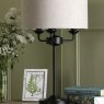 Laura Ashley Laura Ashley - Sorrento 3 Light Table Lamp Matt Black and Natural With Shade