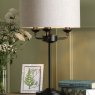 Laura Ashley Laura Ashley - Sorrento 3 Light Table Lamp Matt Black and Natural With Shade