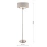 Laura Ashley Laura Ashley - Sorrento 3 Light Floor Lamp Matt Black and Natural With Shade