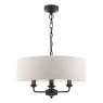 Laura Ashley Laura Ashley - Sorrento 3 Light Shadelier Matt Black and Natural With Shade