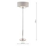 Laura Ashley Laura Ashley - Sorrento 3lt floor Lamp Polished Nickel With Silver Shade