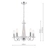 Laura Ashley Laura Ashley - Blake 5lt Chandelier Cut Glass Polished Chrome