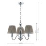 Laura Ashley Laura Ashley - Ellis 3 Light Pendant Polished Chrome With Shades
