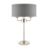 Laura Ashley Laura Ashley - Sorrento 3lt Table Lamp Polished Nickel With Charcoal Shade