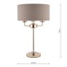Laura Ashley Laura Ashley - Sorrento 3lt Table Lamp Polished Nickel With Charcoal Shade