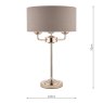 Laura Ashley Laura Ashley - Sorrento 3lt Table Lamp Polished Nickel With Charcoal Shade