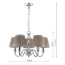Laura Ashley Laura Ashley - Ellis 5 Light Pendant Polished Chrome With Shades