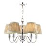 Laura Ashley Lighting Laura Ashley - Ellis 5 Light Pendant Polished Chrome With Shades