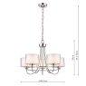 Laura Ashley Laura Ashley - Southwell 5lt Chandelier Polished Nickel Glass Shades