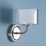 Laura Ashley Laura Ashley - Southwell Wall Light Polished Nickel Glass Shade