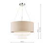 Laura Ashley Laura Ashley - Genevieve 5 Light Pendant Grey Shade Glass