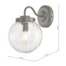 Laura Ashley Laura Ashley - Georgie Outdoor Wall Light Matt Grey Glass IP44