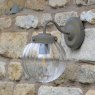 Laura Ashley Laura Ashley - Georgie Outdoor Wall Light Matt Grey Glass IP44