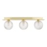 Laura Ashley Laura Ashley - Prague 3 Light Bathroom Wall Light Satin Brass Glass IP44