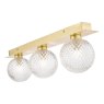 Laura Ashley Laura Ashley - Prague 3 Light Bathroom Wall Light Satin Brass Glass IP44