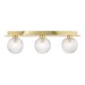 Laura Ashley Laura Ashley - Prague 3 Light Bathroom Wall Light Satin Brass Glass IP44