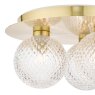 Laura Ashley Laura Ashley - Prague 3 Light Flush Bathroom Light Glass Satin Brass IP44