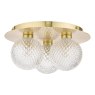 Laura Ashley Laura Ashley - Prague 3 Light Flush Bathroom Light Glass Satin Brass IP44