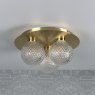 Laura Ashley Laura Ashley - Prague 3 Light Flush Bathroom Light Glass Satin Brass IP44