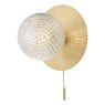 Laura Ashley Laura Ashley - Prague Bathroom Wall Light Glass Satin Brass IP44