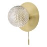 Laura Ashley Laura Ashley - Prague Bathroom Wall Light Glass Satin Brass IP44