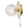 Laura Ashley Laura Ashley - Prague Bathroom Wall Light Glass Satin Brass IP44
