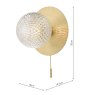 Laura Ashley Laura Ashley - Prague Bathroom Wall Light Glass Satin Brass IP44
